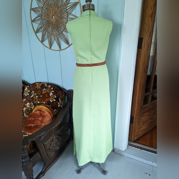 Vintage Pale Green Long Dress - Picture 6 of 8